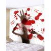 Tapisserie d'Halloween Motif de Main avec Sang Imprimée - Rouge Rubis W79 X L59 INCH