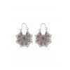 Boucles d'Oreilles Vintages Fleurie Gravées en Alliage - Argent 