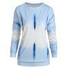 Sweat-shirt Dégradé à Goutte Epaule Grande Taille - Bleu 1X