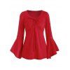 Haut avec œillet Manches Longues à Lacets - Rouge XL
