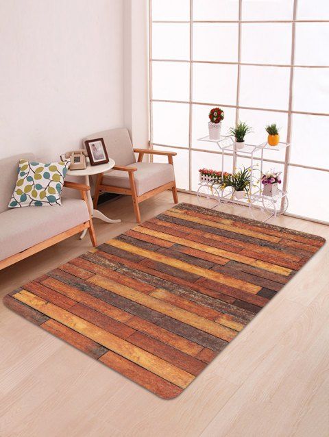 Wooden Plank Printed Floor Rug