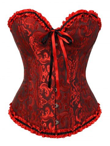 Plus Size Bowknot Ruffles Bustier Lingerie