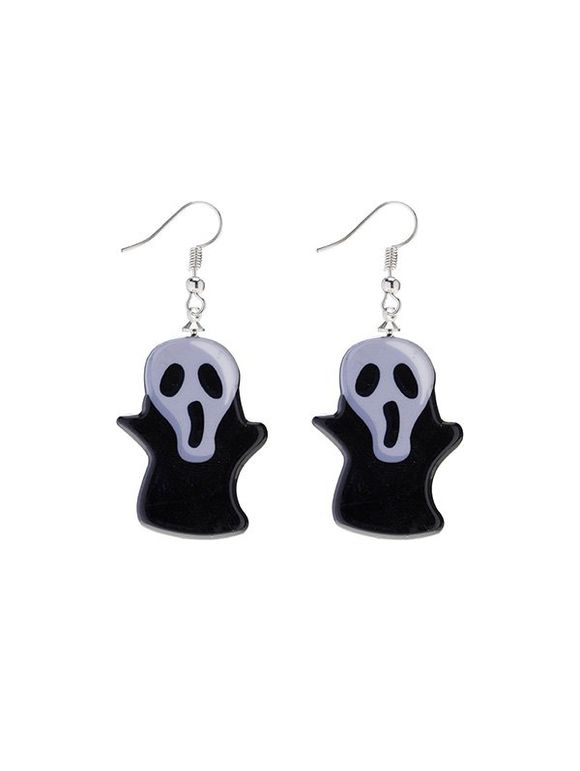 Boucles d'Oreilles d'Halloween Fantôme en Acrylique - Noir 