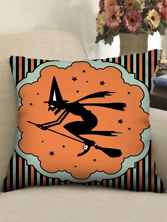 Housse de Coussin Décorative Motif Thème d'Halloween - multicolor A W18 X L18 INCH