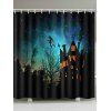 Rideau de Douche d'Halloween Motif de Château et de Sorcière - multicolor W65 X L71 INCH