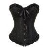 Corset Lingerie Grande Taille avec Nœud Papillon à Volants - Noir 1X