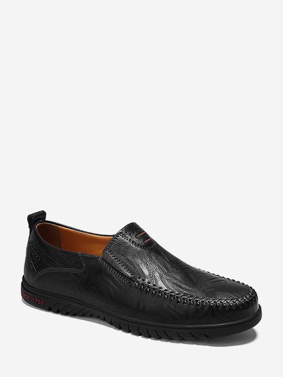 Chaussures de Business à Bout Cousu en Faux Cuir - Noir EU 43