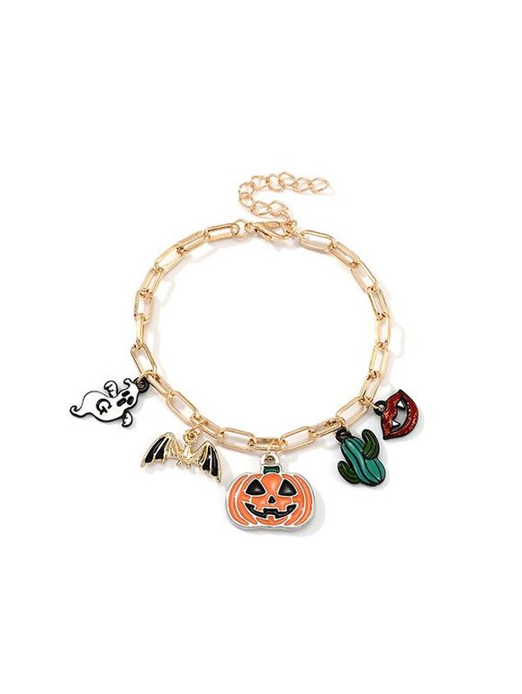 Bracelet d'Halloween Citrouille Fantôme Chauve-souris Cactus - multicolor C 
