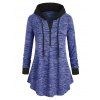 Haut Tunique à Capuche Teinté à Demi-Zip de Grande Taille - Bleu Cobalt L