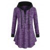 Haut Tunique à Capuche Teinté à Demi-Zip de Grande Taille - Iris Pourpre 3X