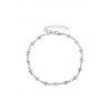 Chaîne de Cheville Ronde de Plage avec Strass - Argent 