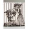 Rideau de Douche d'Halloween Imperméable Couple de Squelette Imprimé pour Salle de Bain - multicolor B 180*200CM