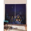 Rideaux de Fenêtre de Noël Nuit et Maison Imprimés 2 Panneaux - multicolor C W75×L166CM×2PCS
