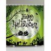 Rideau de Douche Imperméable d'Halloween Lune et Nuit Imprimées pour Salle de Bain - Vert Forêt Moyen W71 X L79 INCH