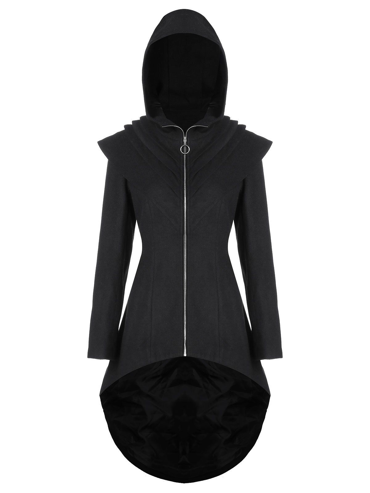 high low zip up jacket