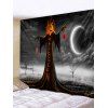 Tapisserie Murale Art Décoration Gothique Tête et Citrouille Imprimés - Nuit W91 X L71 INCH