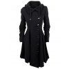 Manteau Asymétrique à Simple Boutonnage Grande Taille en Laine - Noir 4X