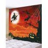 Tapisserie Pendante d'Halloween de Sorcier Citrouille Imprimée - Orange Halloween W59 X L51 INCH