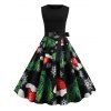 Robe de Noël à Imprimé Flocon de Neige et Chapeau - multicolor XL