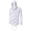 Sweat à Capuche Tressé en Couleur Unie à Cordon - Blanc 2XL