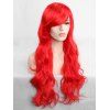 Long Inclined Fringe Wavy Cosplay Synthetic Wig - RED 