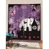 Rideaux de Fenêtre d'Halloween Lune Nuit et Château Imprimés 2 Panneaux - multicolor C W75×L166CM×2PCS