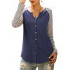 Haut Long Rayé à Manches Raglan - Cadetblue L