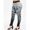 Legging d'Halloween 3D Chauve-souris Citrouille Fantôme Imprimés Grande Taille - Noir 3X