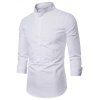 Chemise Simple Boutonnée à Col Debout - Blanc S