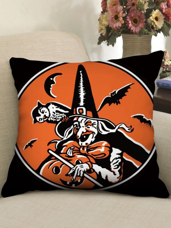 Taie d'Oreiller Décorative Motif Thème d'Halloween - multicolor A W18 X L18 INCH