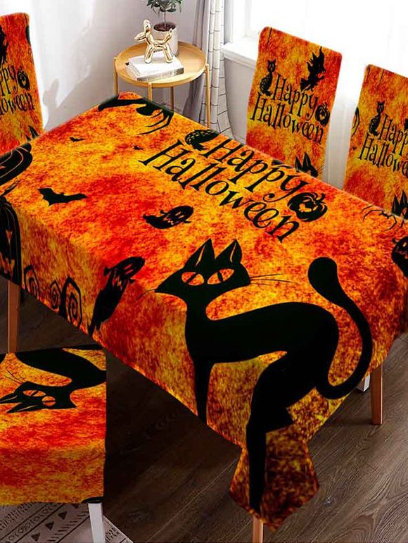 Nappe en tissu Halloween citrouille fantôme pour chat imprimé numérique - multicolor W60 X L120 INCH