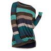 Multi Striped Twist-front Plus Size Knit Top - multicolor 3X