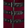 Buckle Strap Zip Up Cut Out Gothic Tank Top - FIREBRICK L