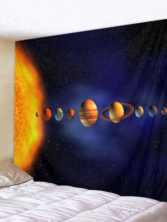Tapisserie Murale Numérique 3D Planète Système Solaire Imprimés - Brun Sable W59 X L79 INCH