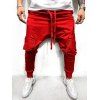 Pantalon Cargo de Sport Long Ruban avec Poches à Cordon - Rouge 3XL