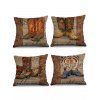 Taie d'Oreiller Imprimée en Lin 4 Pièces - multicolor O 45*45CM*4PCS