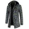 Manteau Trench à Capuche Camouflage Imprimé avec Poche - Gris Carbone XS