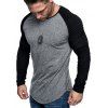 T-shirt Plissé à Manches Raglan Longues - multicolor F XL