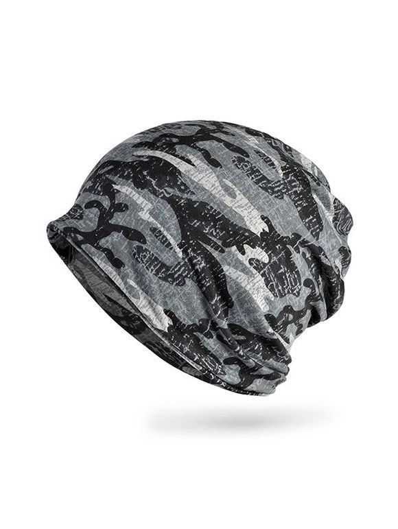 Chapeau Foulard Elastique Motif Camouflage à Double Usage - Gris 