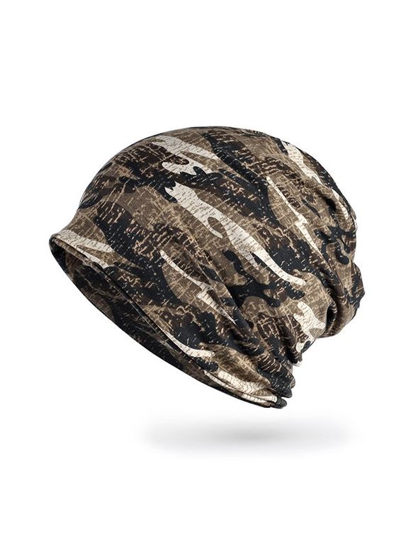 Chapeau Foulard Elastique Motif Camouflage à Double Usage - Kaki 