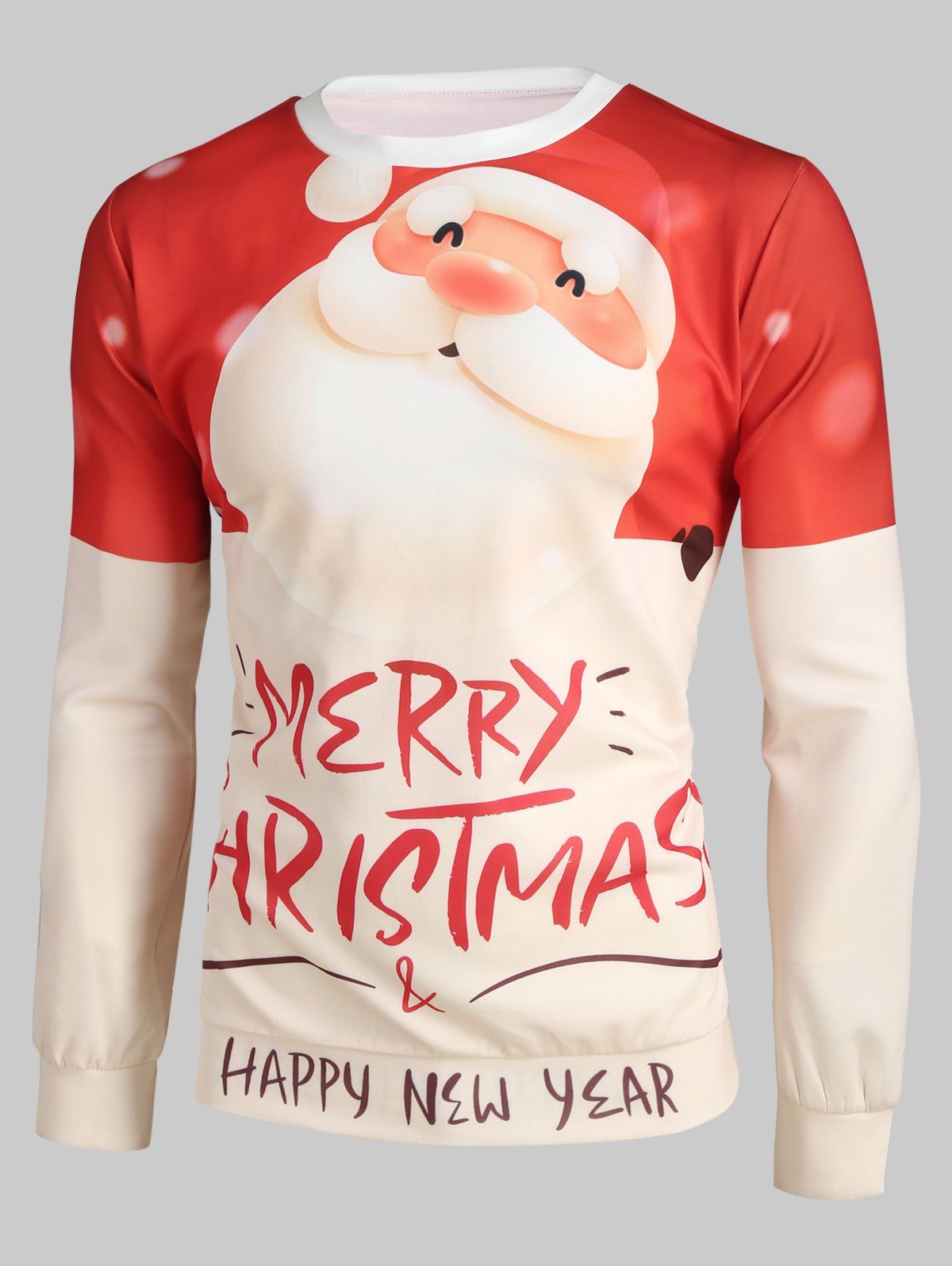 Sweatshirt Père Noël et Lettre Imprimés - multicolor L