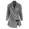 Tricot Bouclé Fendu Chiné à Col Bénitier - Gris 3XL