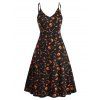 Robe d'Halloween à Bretelle Imprimée Grande Taille - Orange Citrouille L