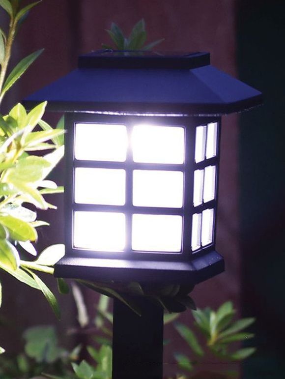 6 Pcs extérieur Jardin Petite Maison Forme LED lumière solaire - Noir COOL LIGHTS