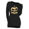 Sweat-shirt d'Halloween Citrouille Crâne avec Zip Latérale Grande Taille - Noir 2X