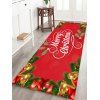 Tapisserie de Sol Joyeux Noël Cloche Imprimée - Rouge W16 X L47 INCH