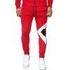 Pantalon de Joggine Décontracté en Couleur Contrastée à Cordon - Rouge L
