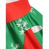 Robe Mi-Longue Ligne A Rayée Père Noël Grande Taille - Vert Jaune L