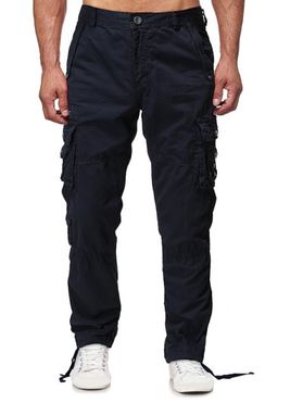 Solid Flap Pocket Long Straight Cargo Pants