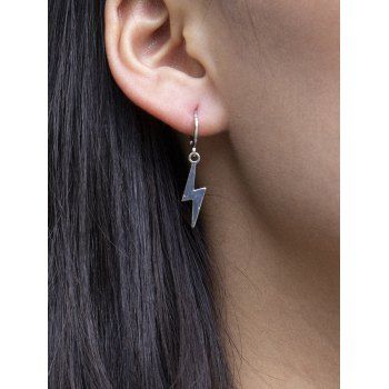 

Lightning Pendant Huggie Drop Earrings, Silver